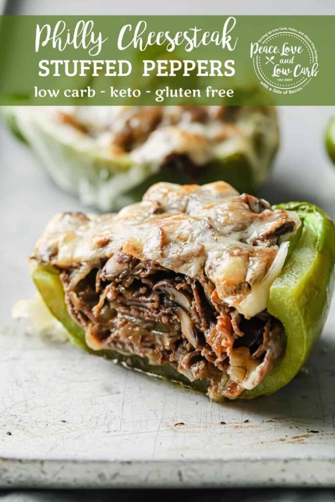 Loaded Keto Philly Cheesesteak Stuffed Peppers