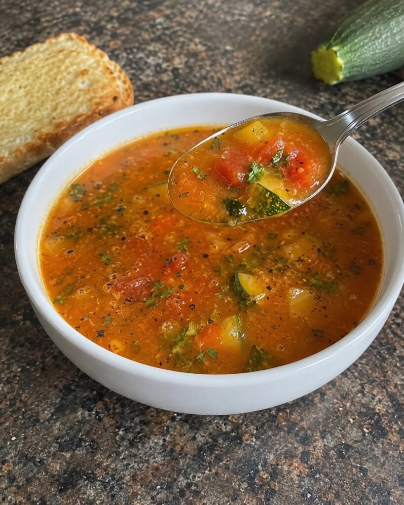 Vegan Roasted Zucchini & Tomato Soup Bliss