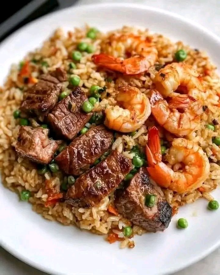 TREMENDOUS Shrimp & Steak Fried Rice