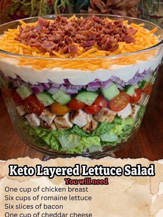 Keto Layered Lettuce Salad