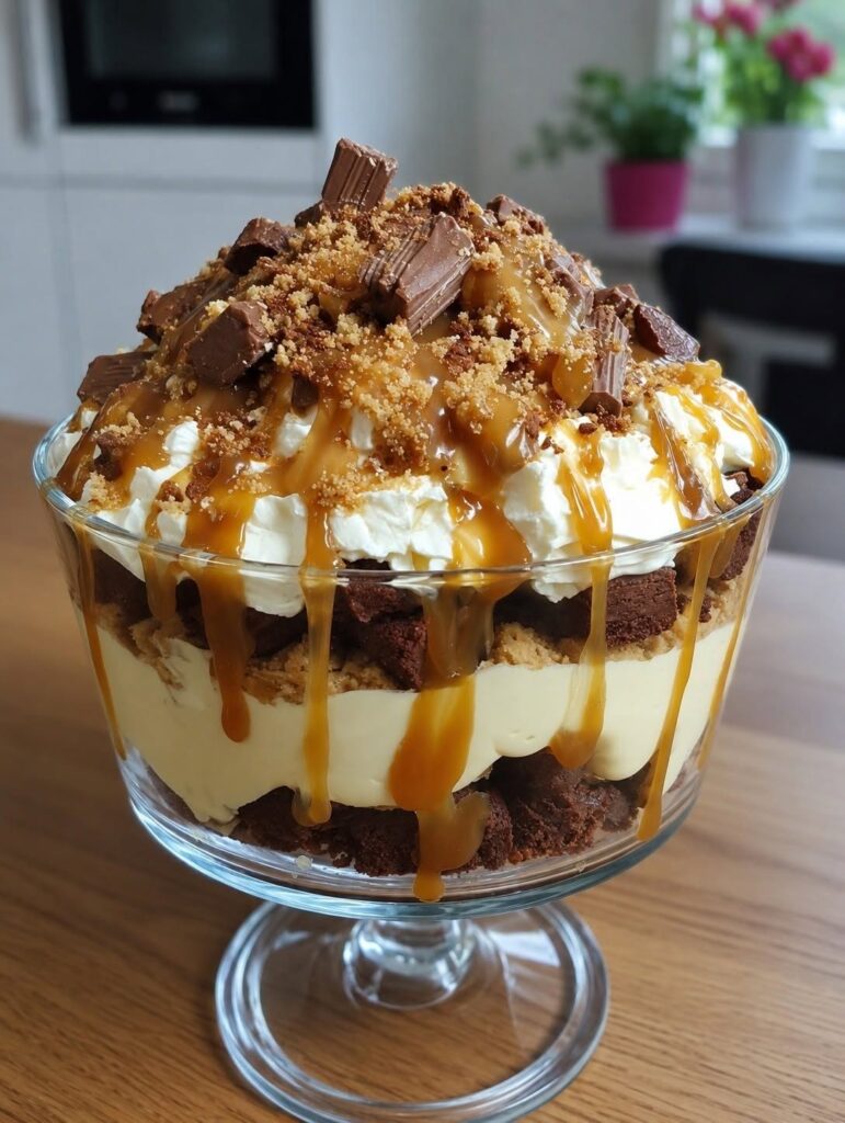 Vegan Caramel Cheesecake Brownie Trifle Delight