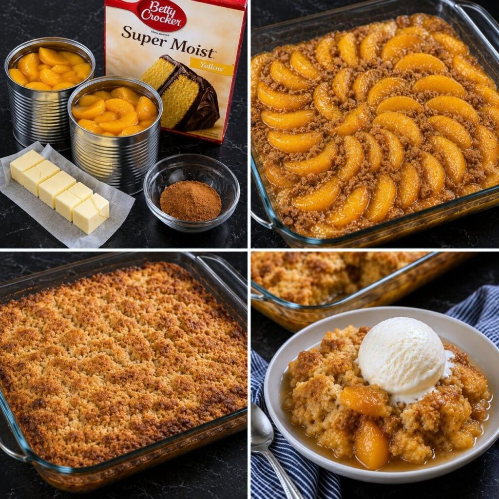 Vegan Easy Peach Cobbler Dump Cake