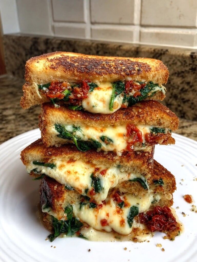 Vegan Sun-Dried Tomato Spinach and Grilled Cheese