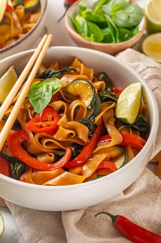 Thai Drunken Noodles (Vegan Pad Kee Mao)