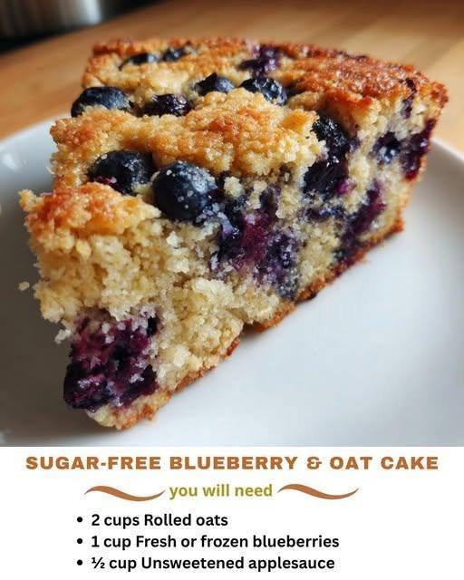 Sugar-Free & Low Carb Blueberry & Oat Cake