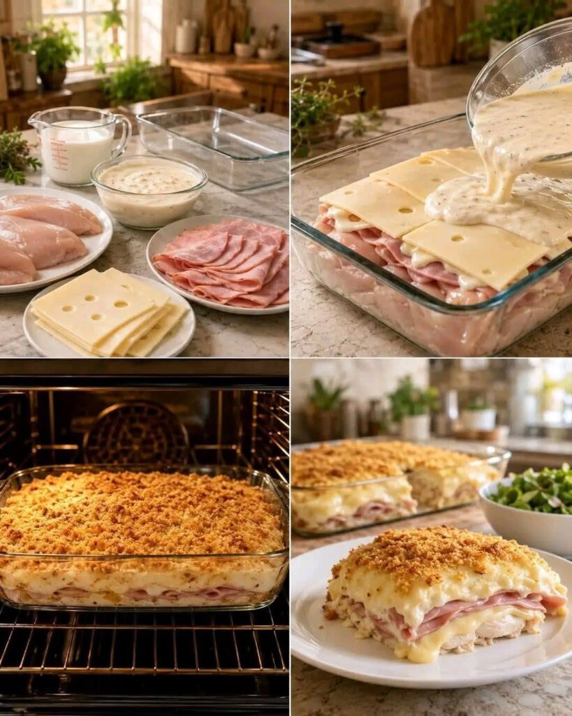 High-Protein Chicken Cordon Bleu Casserole (Easy Low-Carb Dinner)
