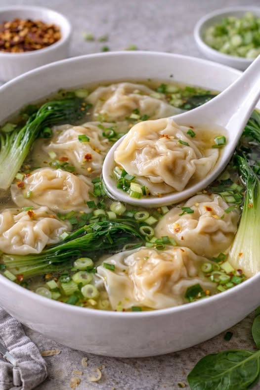 High-Protein Homemade Wonton Soup Recipe