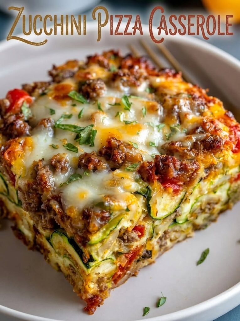 Low-Carb Zucchini Pizza Casserole (Cheesy High-Protein Dinner)
