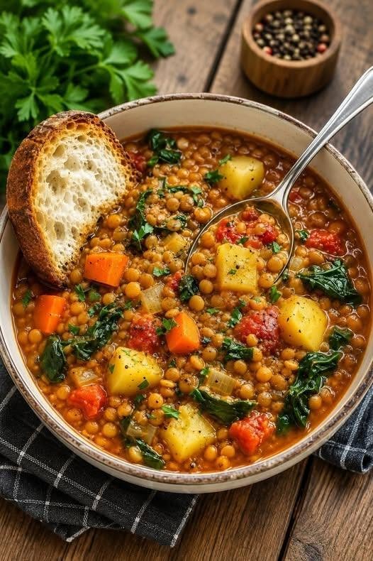 Hearty Mediterranean Lentil Vegetable Soup