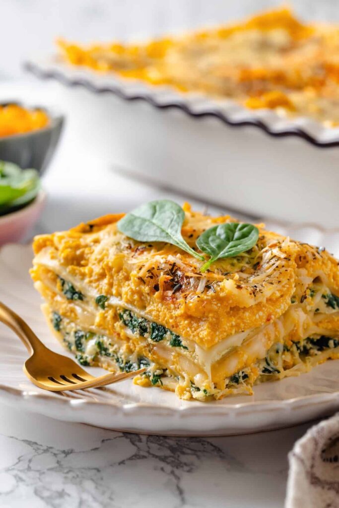 Vegan Butternut Squash Lasagna With Spinach
