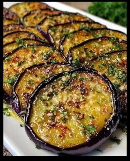 Mediterranean Lemon Garlic Roasted Eggplant