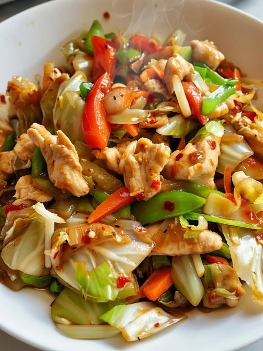 Chinese Chicken Cabbage Stir-Fry