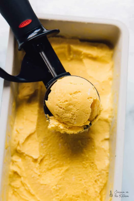 No-Churn Vegan Mango Ice Cream (3 Ingredients)