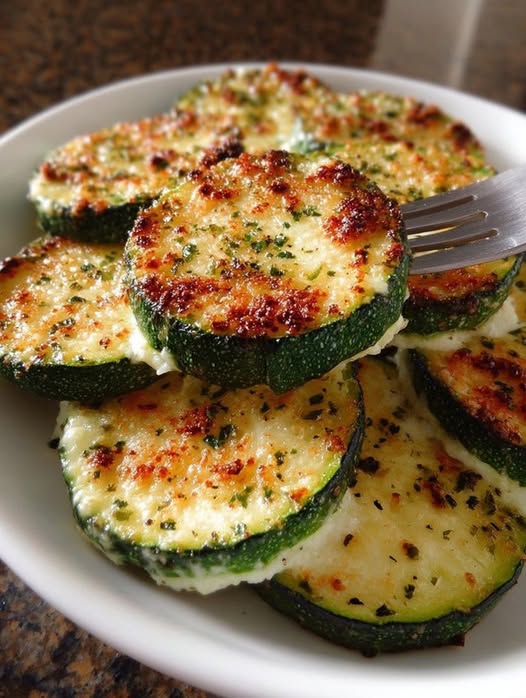 Low-Carb Cheesy and Crispy Garlic Zucchini Steaks