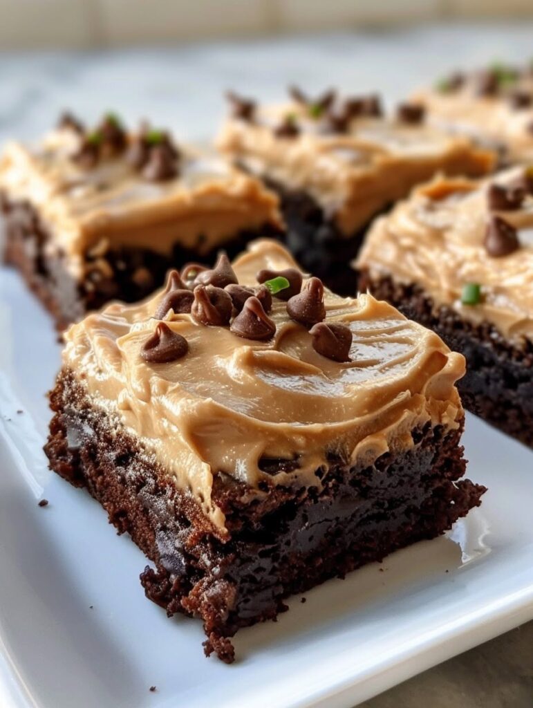 Vegan Zucchini Brownies with Peanut Butter Frosting