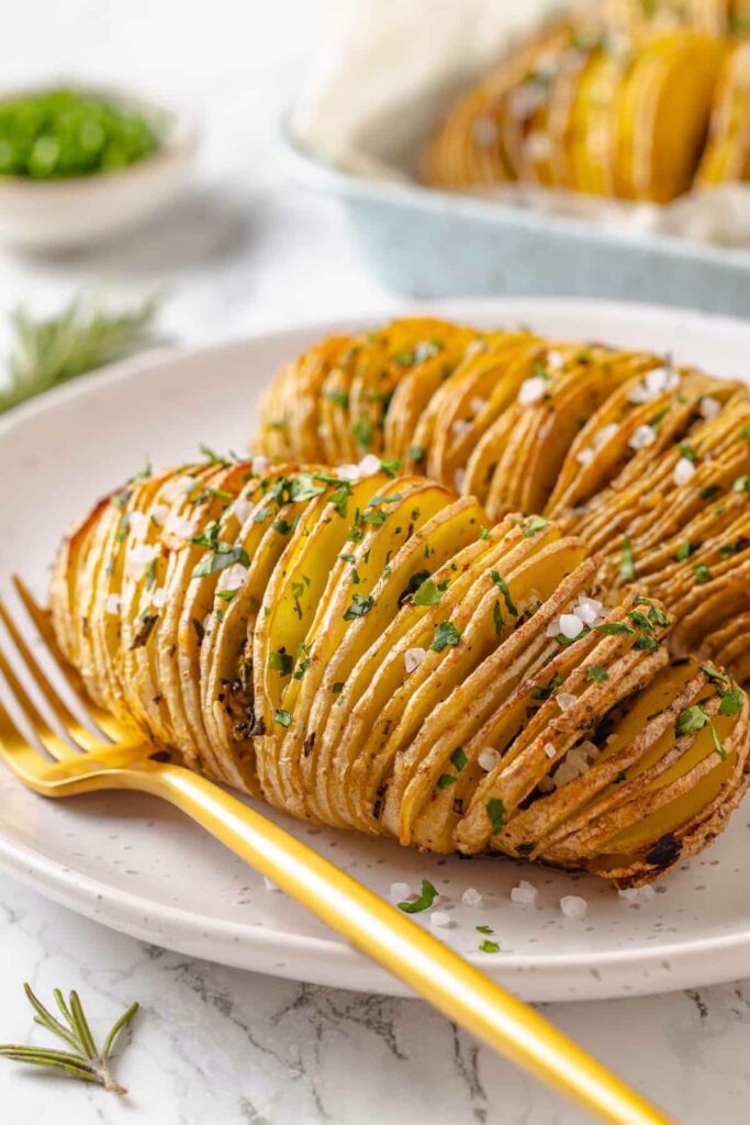 Vegan Hasselback Potatoes With Fresh Herbs