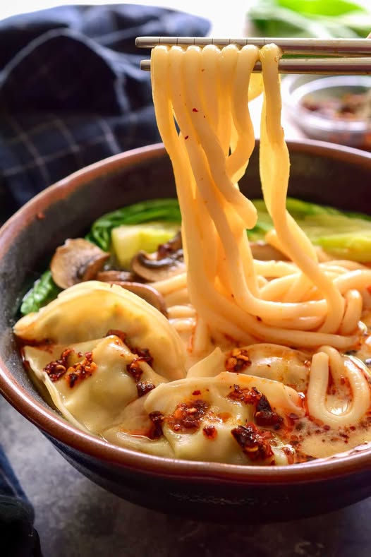 Vegan Gyoza Noodle Soup ๐ฅ๐๐ฟ