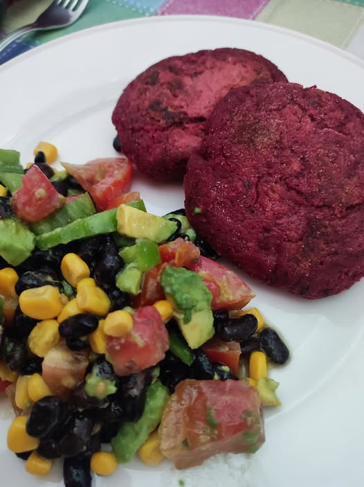 Vegan Homemade Beetroot and Chickpea Burgers