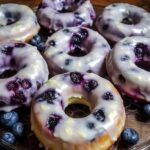 Blueberry Donuts with Lemon Glaze