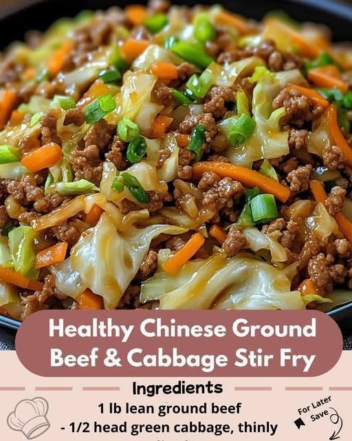 Easy Ground Beef & Cabbage Stir Fry WW-Friendly