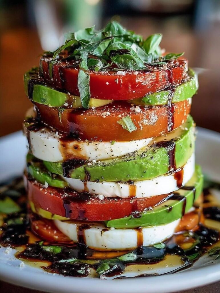 Vegan Roasted Tomato Caprese Towers