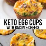 Cheesy Keto Egg Muffin Cups with Spinach & Bacon