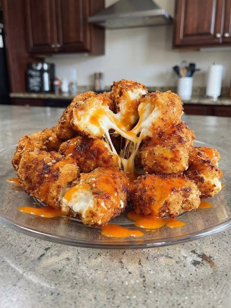 Keto Crispy Buffalo Chicken Mozzarella Sticks