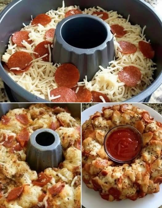 Pepperoni and Mozzarella Pull-Apart Bread