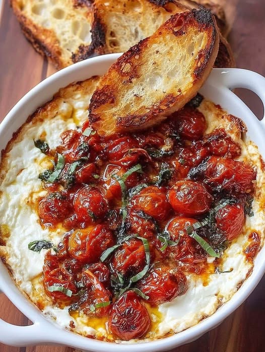 Low-Carb Three-Cheese Tomato Bruschetta Dip