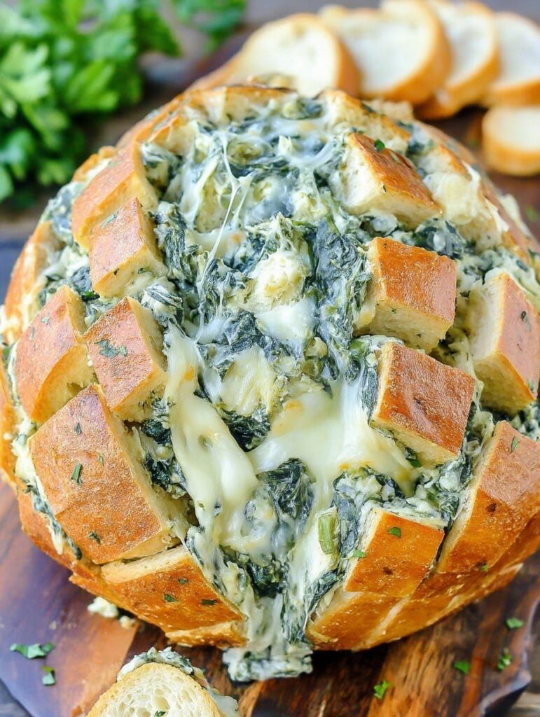 Vegan Spinach Artichoke Pull-Apart Bread