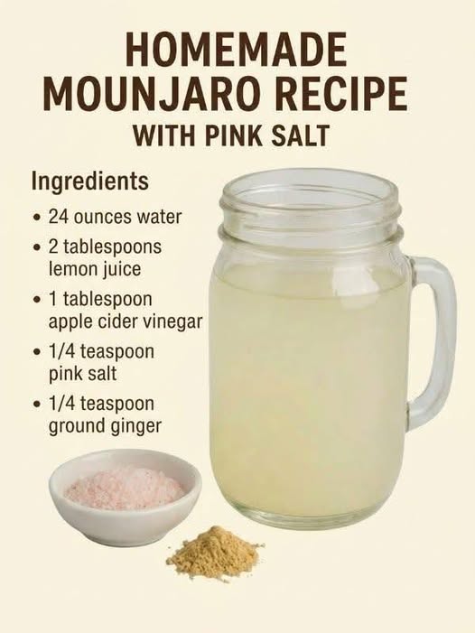 Homemade “Mounjaro” Drink with Pink Salt