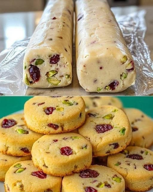 Diabetic Sugar-Free Cranberry Pistachio Shortbread Cookies