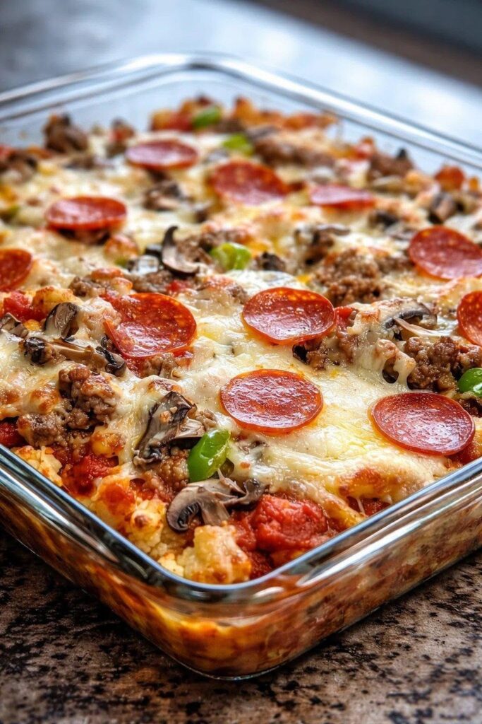 Pepperoni Pizza Casserole