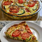 Vegan Crustless Zucchini Tomato Quiche 🌿
