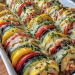 Vegan Loaded Zucchini Squash Eggplant & Bell Pepper Bake