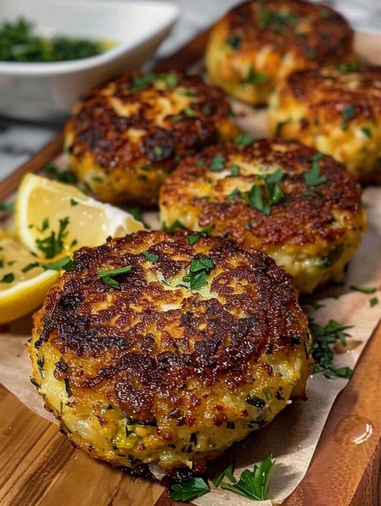Vegan Lemon Garlic Chickpea Cakes ✨🍽️