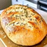 High-Protein No-Knead Garlic Bread