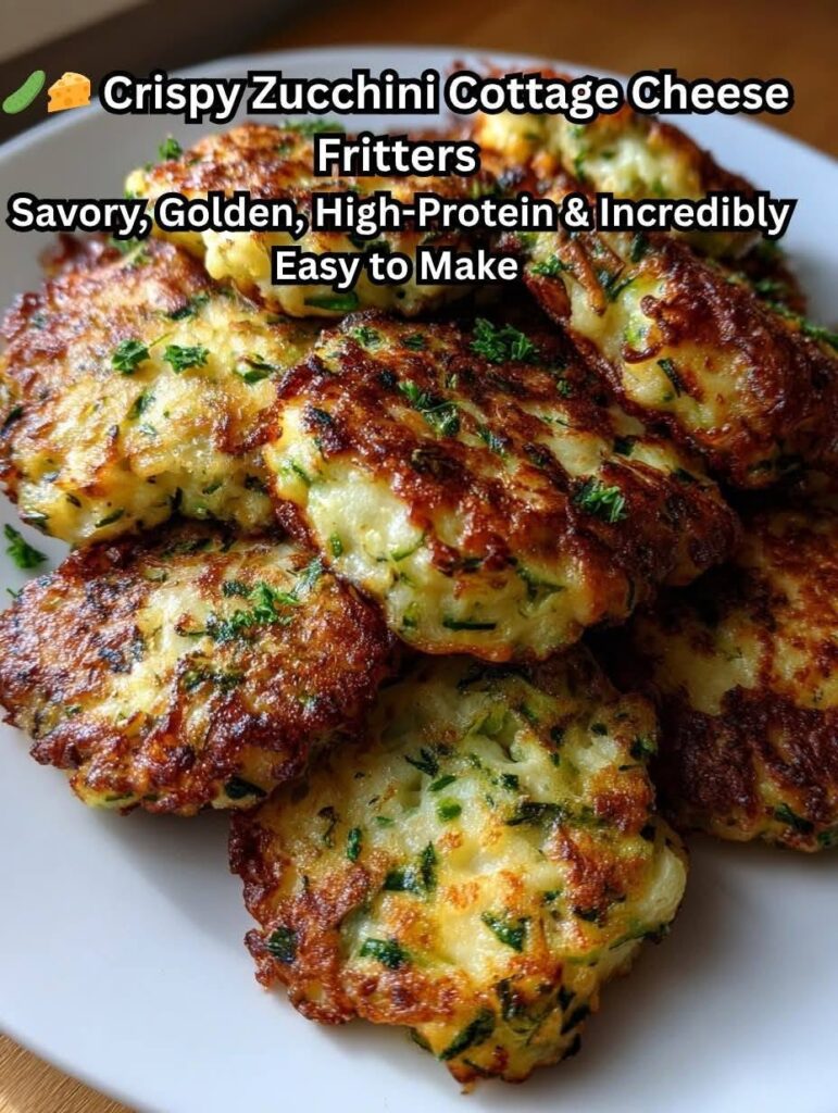 Crispy Zucchini Cottage Cheese Fritters