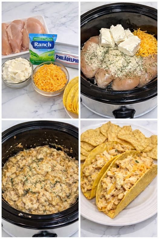 Crockpot Cheesy Ranch Chicken Tacos (High-Protein | Low-Carb)