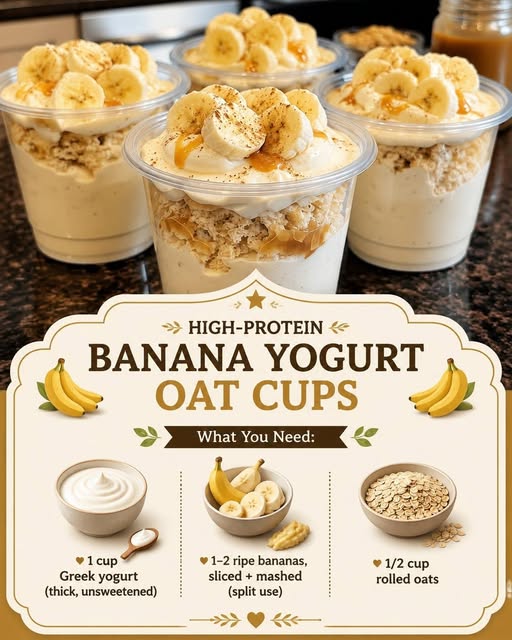Creamy Banana Oat Yogurt Cups (Full Recipe)