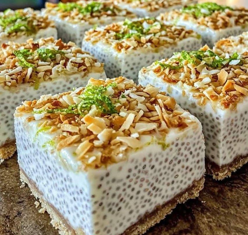 Coconut Lime Chia Pudding Bars (Vegan, No-Bake, Gluten-Free)