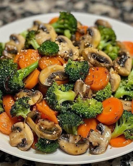 Broccoli, Carrot, and Mushroom Stir-Fry