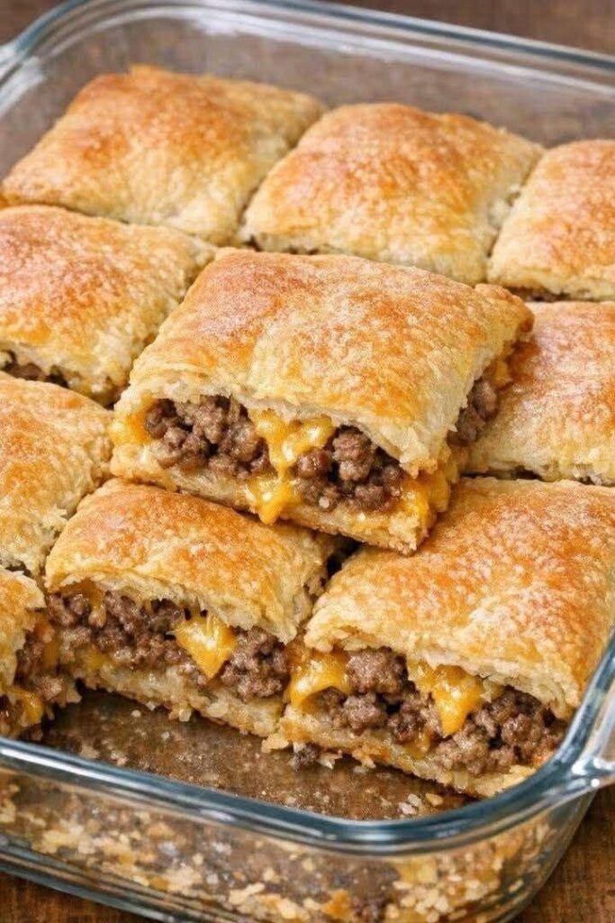 Oven-Baked 4-Ingredient Beef Crescent Squares