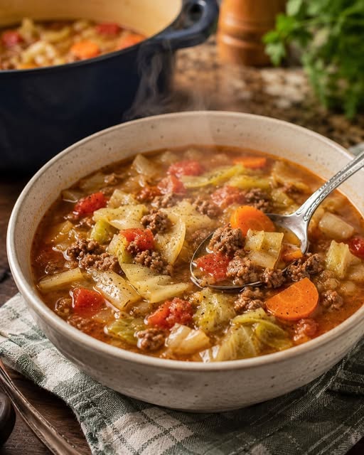 Hearty Cabbage Beef Soup