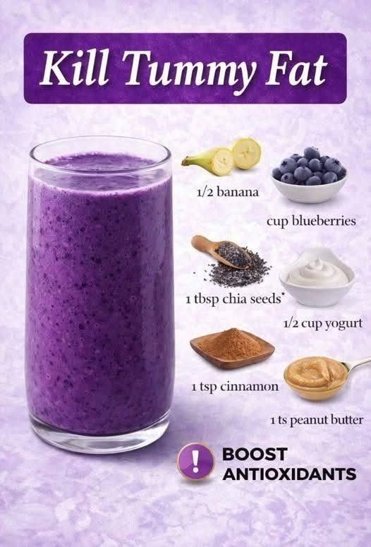 “Kill Tummy Fat” Blueberry Smoothie