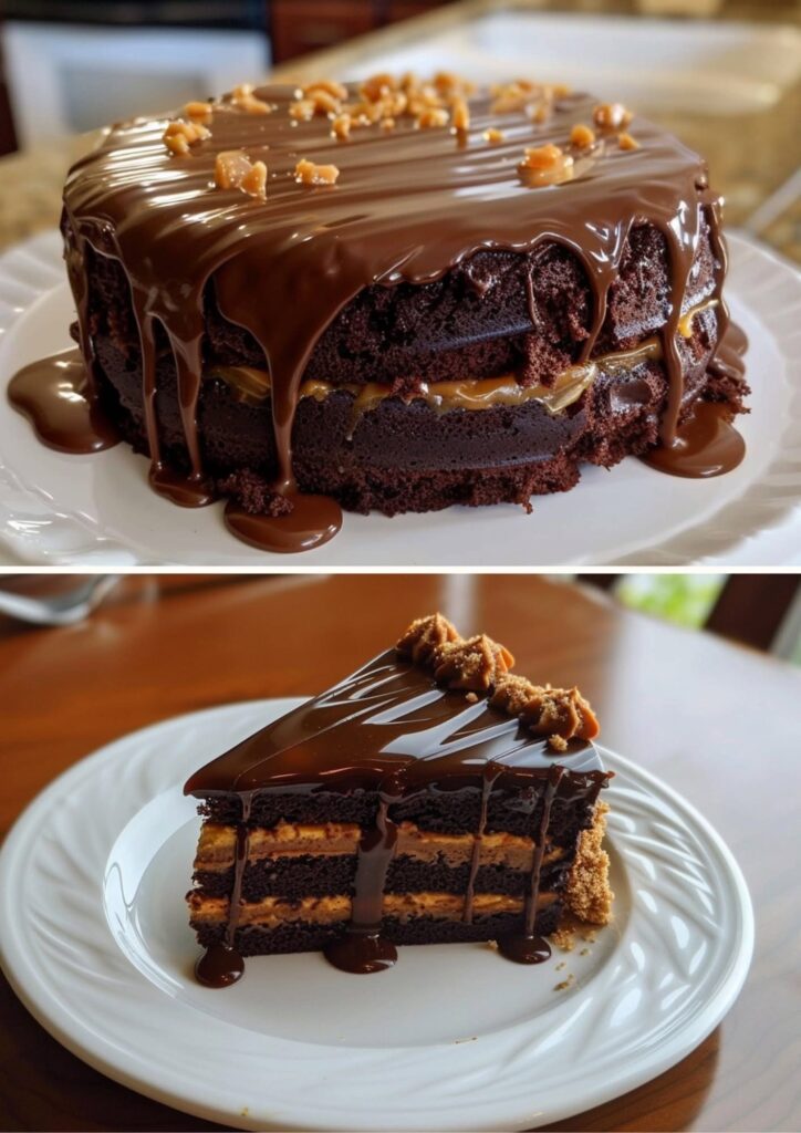 Vegan Decadent Caramel Chocolate Cake