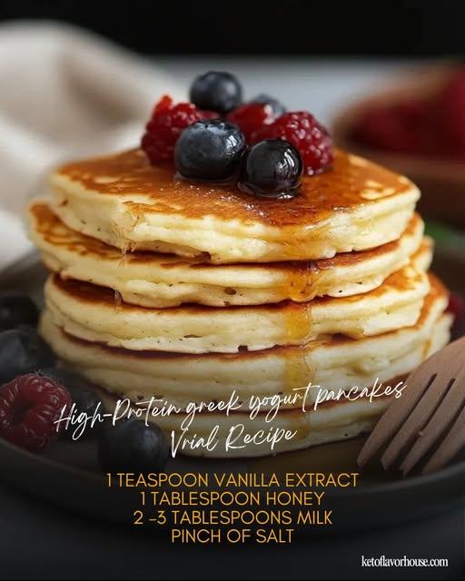 3-Ingredient Greek Yogurt Pancakes (High-Protein & Low-Carb)