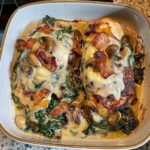 High-Protein Baked Chicken with Spinach, Mushrooms, and Bacon