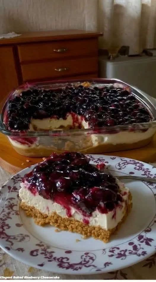 Elegant Baked Blueberry Cheesecake