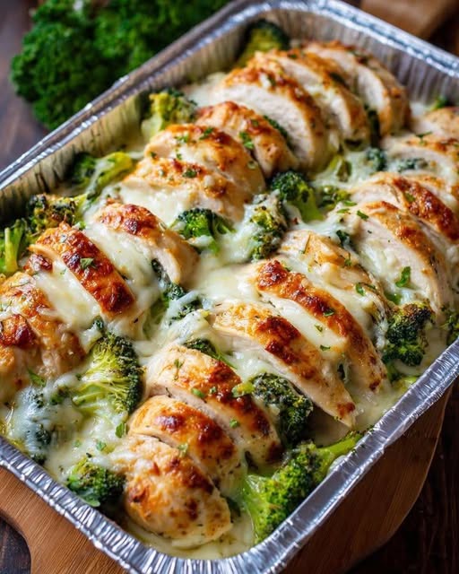 4-Ingredient Cheesy Broccoli Chicken Bake
